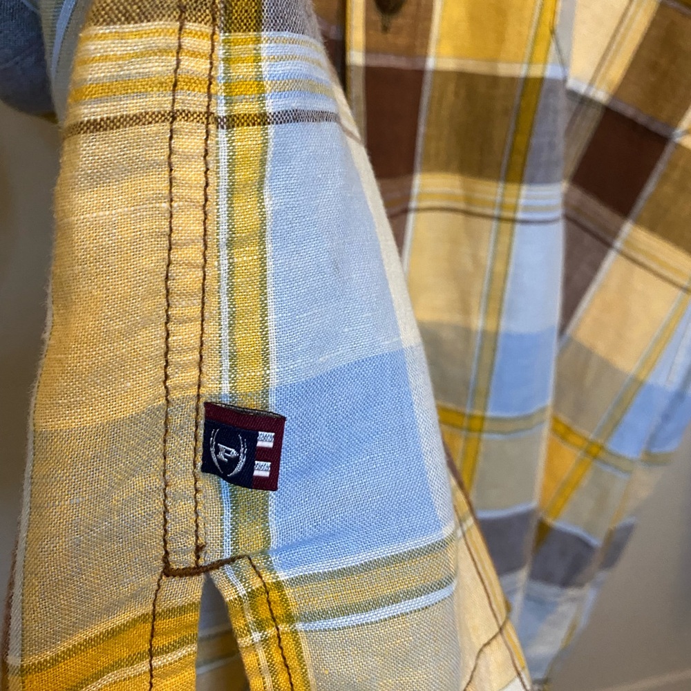 Phat Farm Blue, Yellow, and Brown Plaid Shirt - Picture 4 of 11